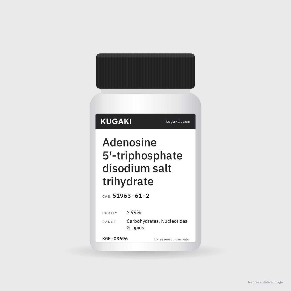 Adenosine 5′-triphosphate disodium salt trihydrate (CAS 51963-61-2) – KUGAKI representative pack image