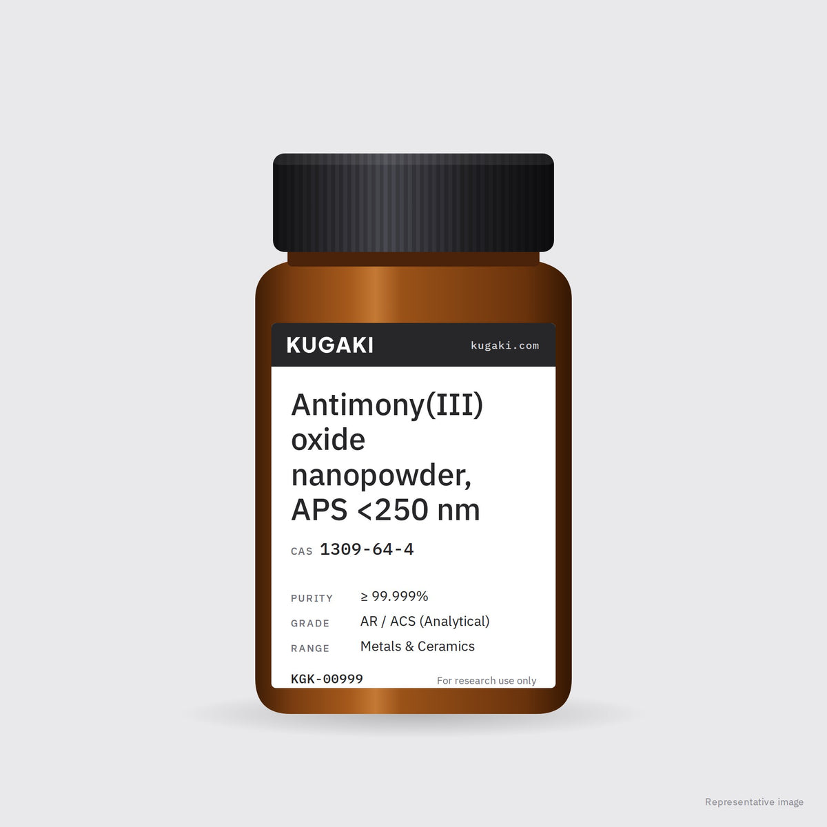 Antimony(III) oxide nanopowder, APS <250 nm (CAS 1309-64-4) – KUGAKI representative pack image