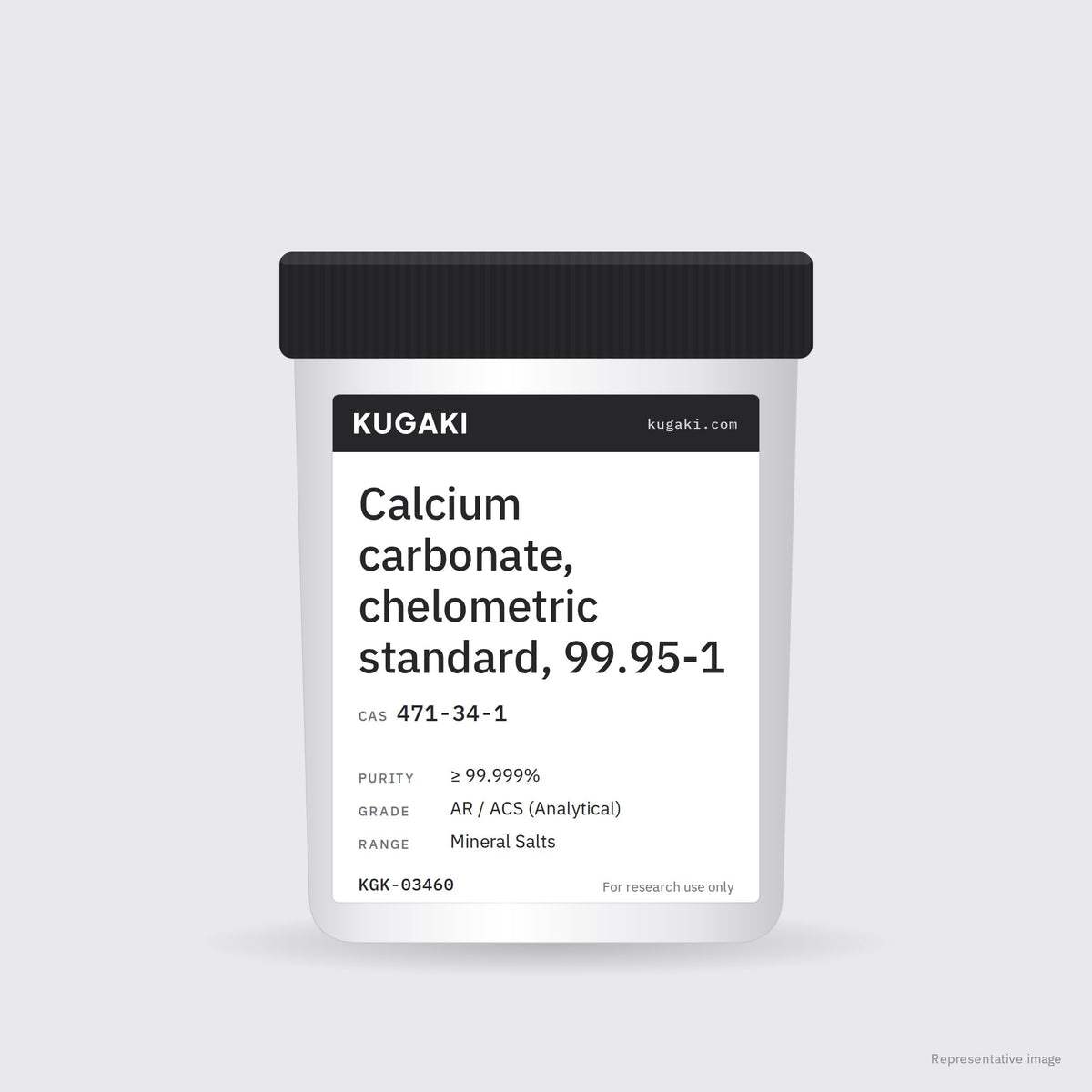 Calcium carbonate, chelometric standard, 99.95-1 (CAS 471-34-1) – KUGAKI representative pack image