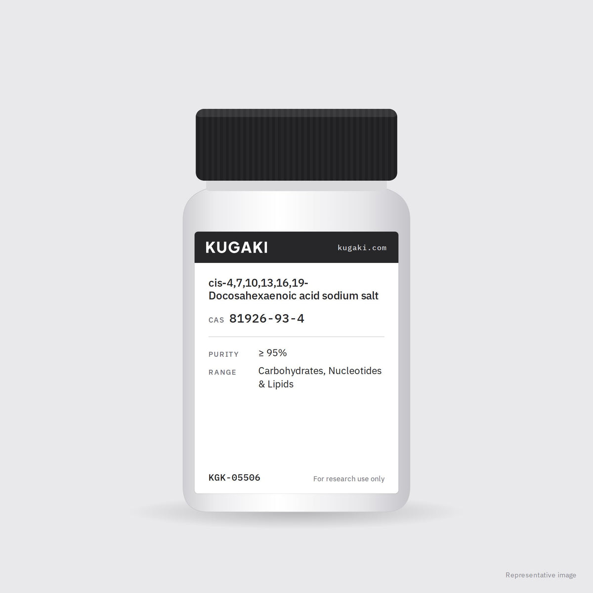 cis-4,7,10,13,16,19-Docosahexaenoic acid sodium salt (CAS 81926-93-4) – KUGAKI representative pack image