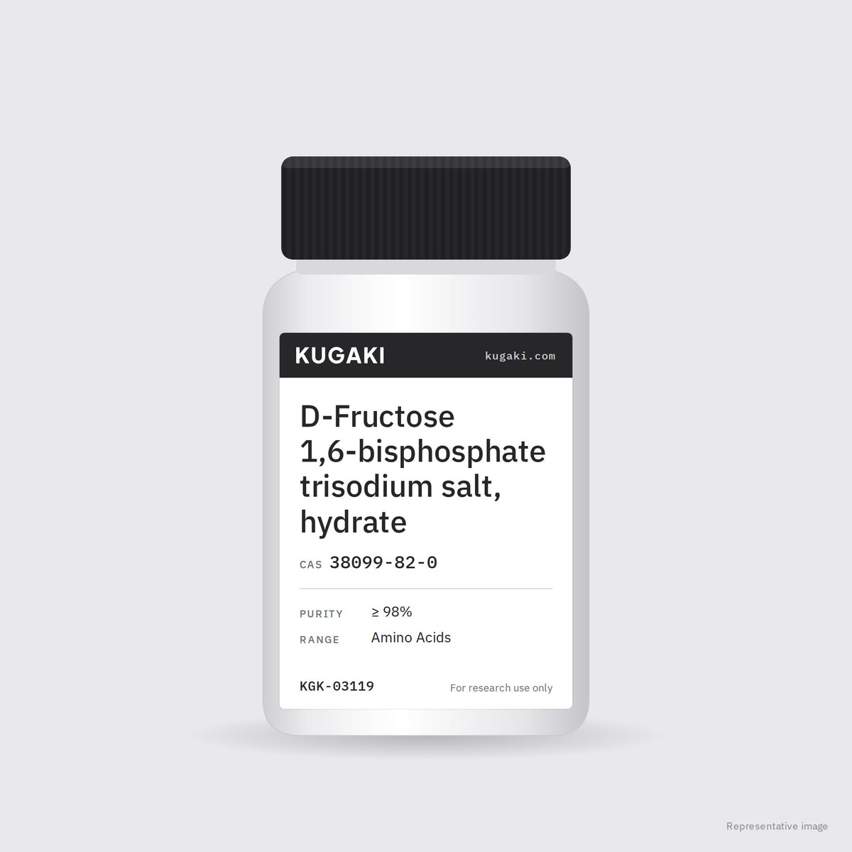 D-Fructose 1,6-bisphosphate trisodium salt, hydrate (CAS 38099-82-0) – KUGAKI representative pack image