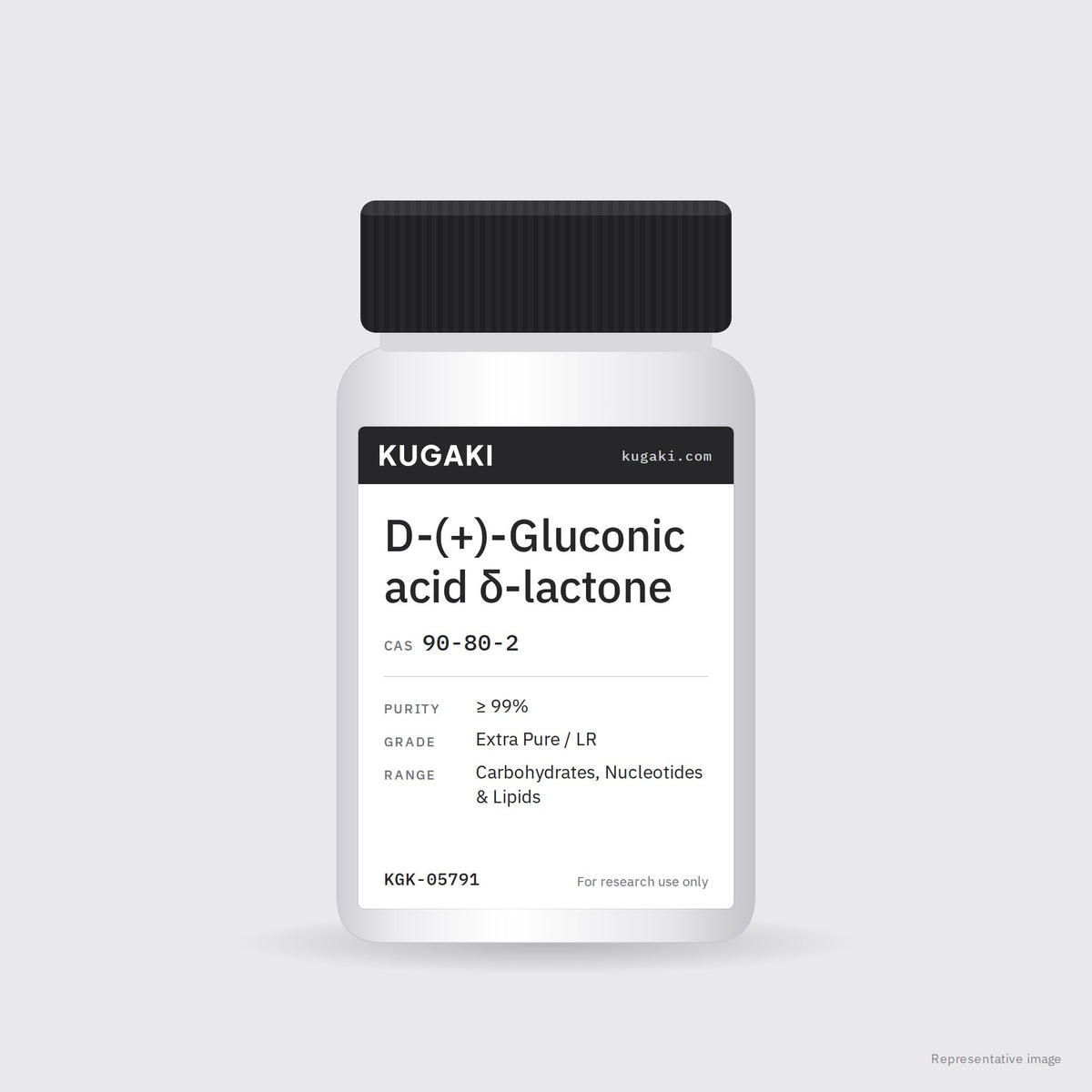 D-(+)-Gluconic acid δ-lactone (CAS 90-80-2) – KUGAKI representative pack image