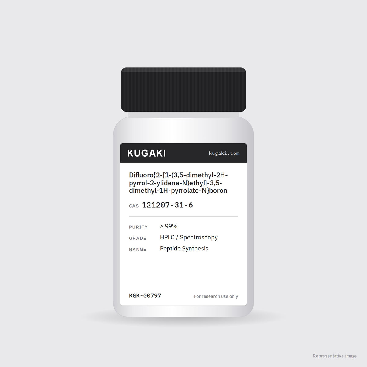 Difluoro{2-[1-(3,5-dimethyl-2H-pyrrol-2-ylidene-N)ethyl]-3,5-dimethyl-1H-pyrrolato-N}boron (CAS 121207-31-6) – KUGAKI representative pack image