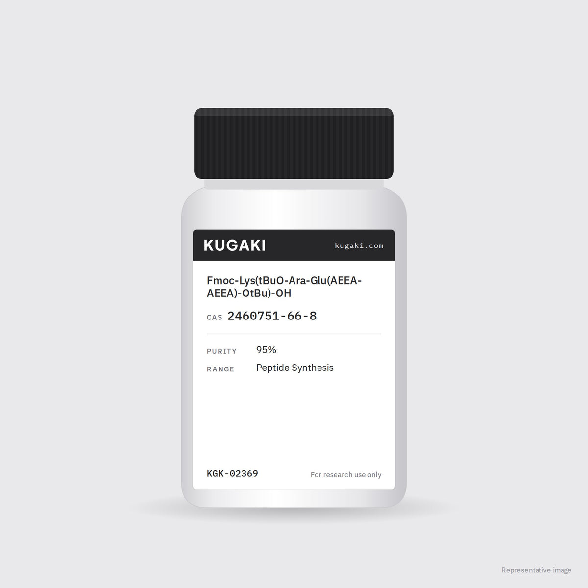 Fmoc-Lys(tBuO-Ara-Glu(AEEA-AEEA)-OtBu)-OH (CAS 2460751-66-8) – KUGAKI representative pack image