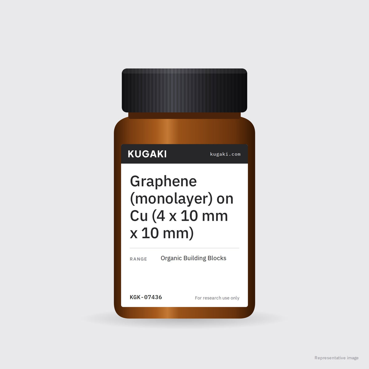 Graphene (monolayer) on Cu (4 x 10 mm x 10 mm) – KUGAKI representative pack image
