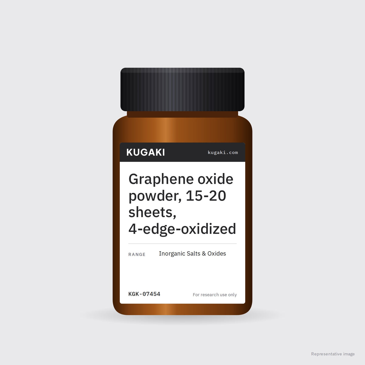 Graphene oxide powder, 15-20 sheets, 4-edge-oxidized – KUGAKI representative pack image