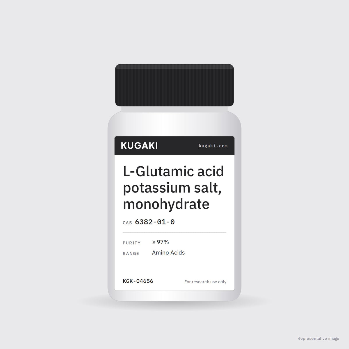 L-Glutamic acid potassium salt, monohydrate (CAS 6382-01-0) – KUGAKI representative pack image