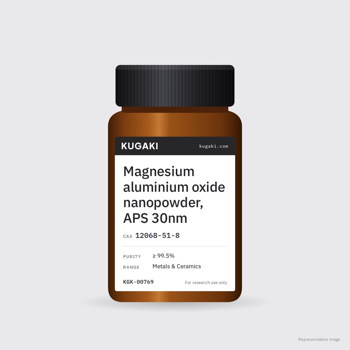 Magnesium aluminium oxide nanopowder, APS 30nm (CAS 12068-51-8) – KUGAKI representative pack image