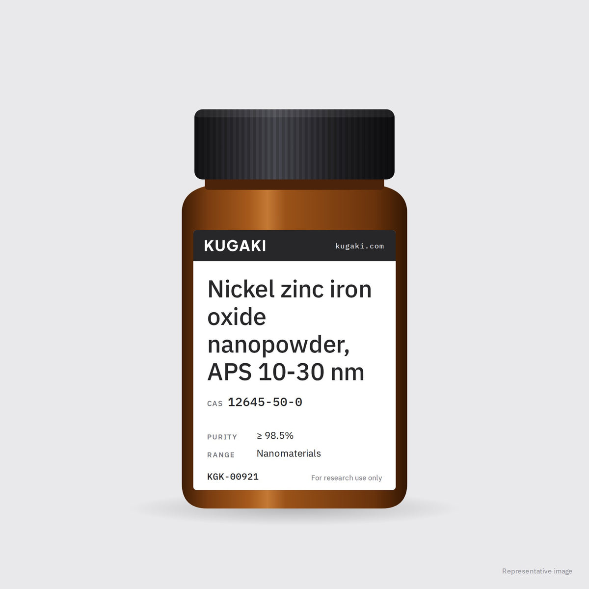 Nickel zinc iron oxide nanopowder, APS 10-30 nm (CAS 12645-50-0) – KUGAKI representative pack image