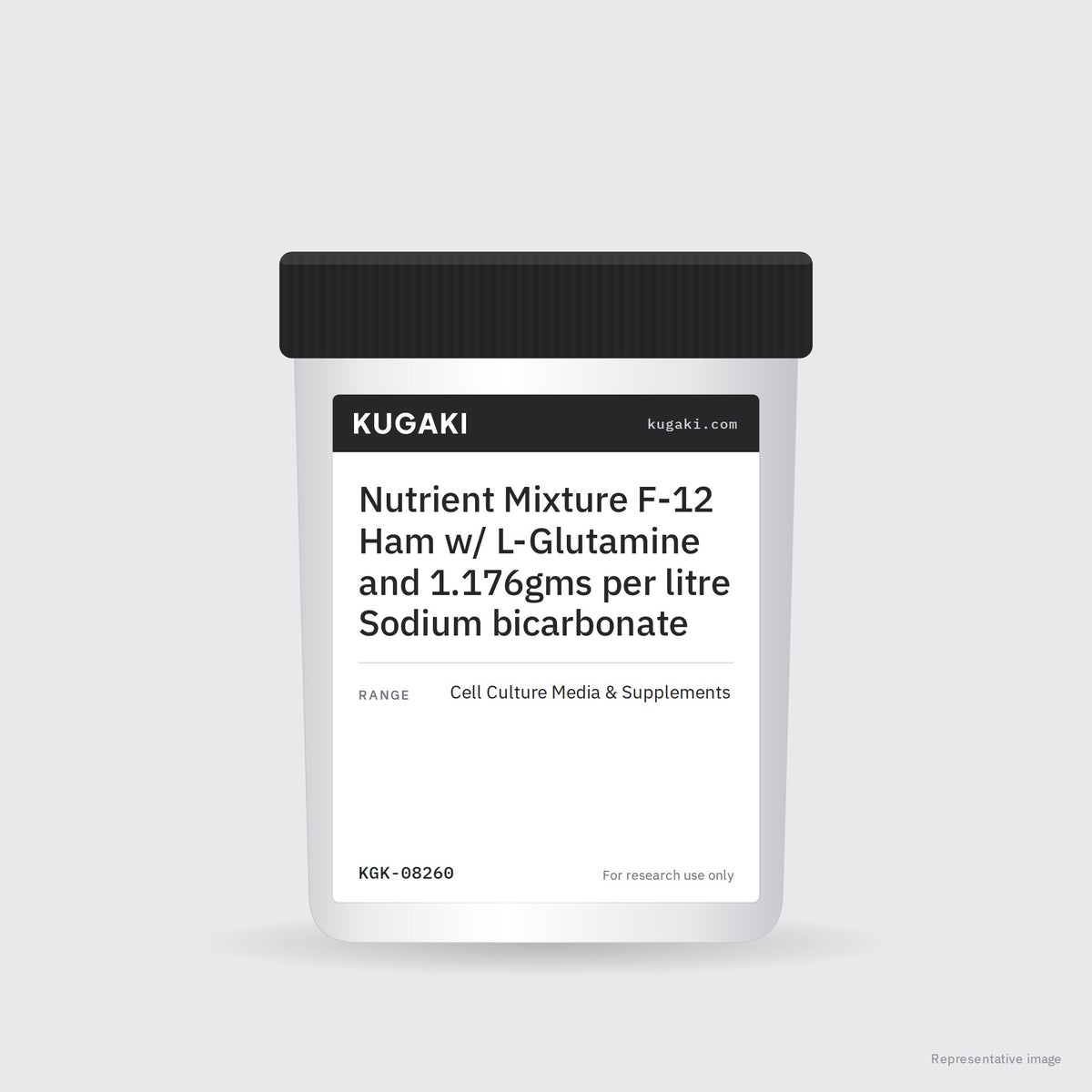 Nutrient Mixture F-12 Ham w/ L-Glutamine and 1.176gms per litre Sodium bicarbonate – KUGAKI representative pack image