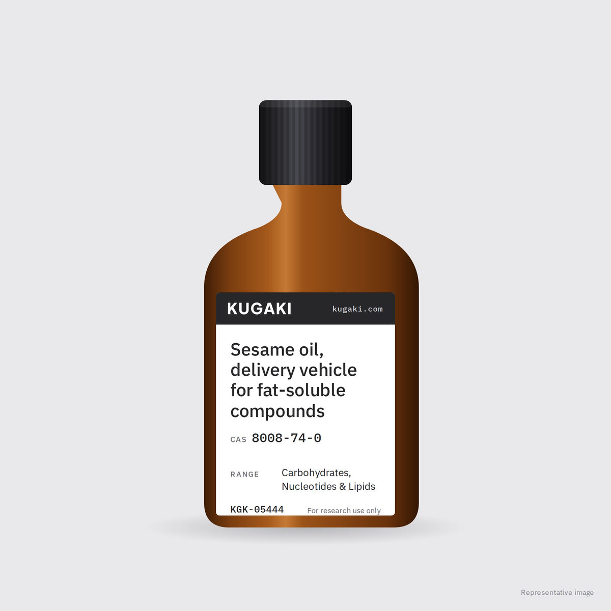 Sesame oil, delivery vehicle for fat-soluble compounds (CAS 8008-74-0) – KUGAKI representative pack image