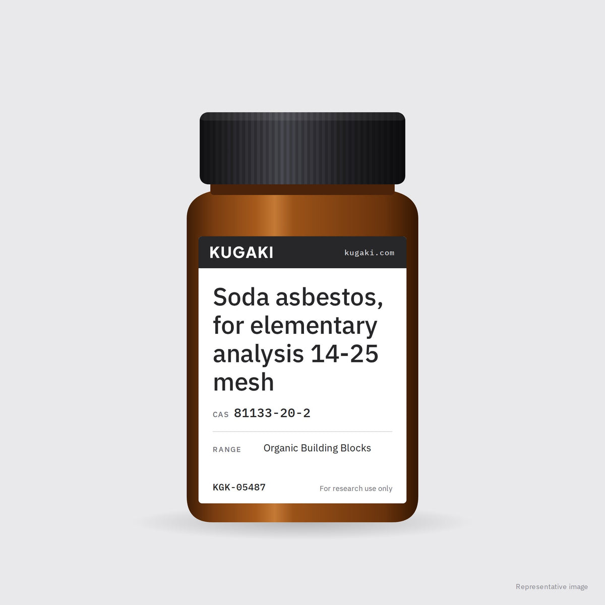 Soda asbestos, for elementary analysis 14-25 mesh (CAS 81133-20-2) – KUGAKI representative pack image