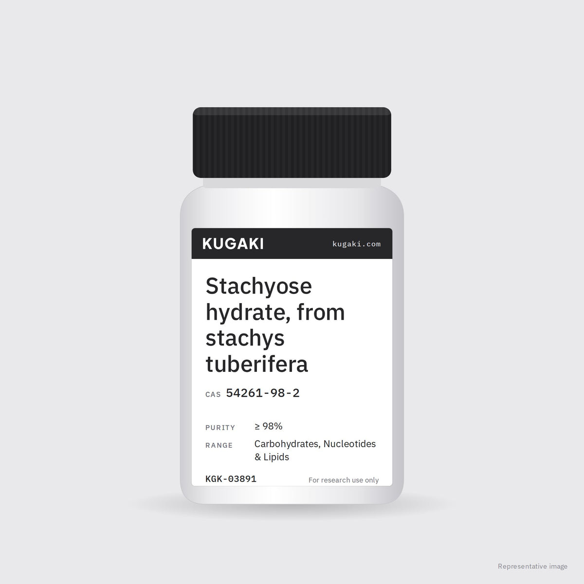 Stachyose hydrate, from stachys tuberifera (CAS 54261-98-2) – KUGAKI representative pack image