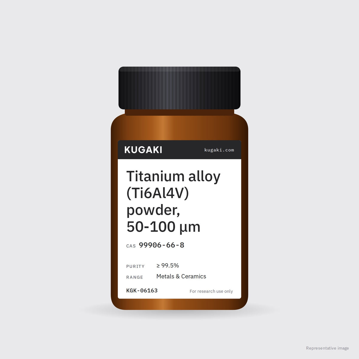 Titanium alloy (Ti6Al4V) powder, 50-100 μm (CAS 99906-66-8) – KUGAKI representative pack image