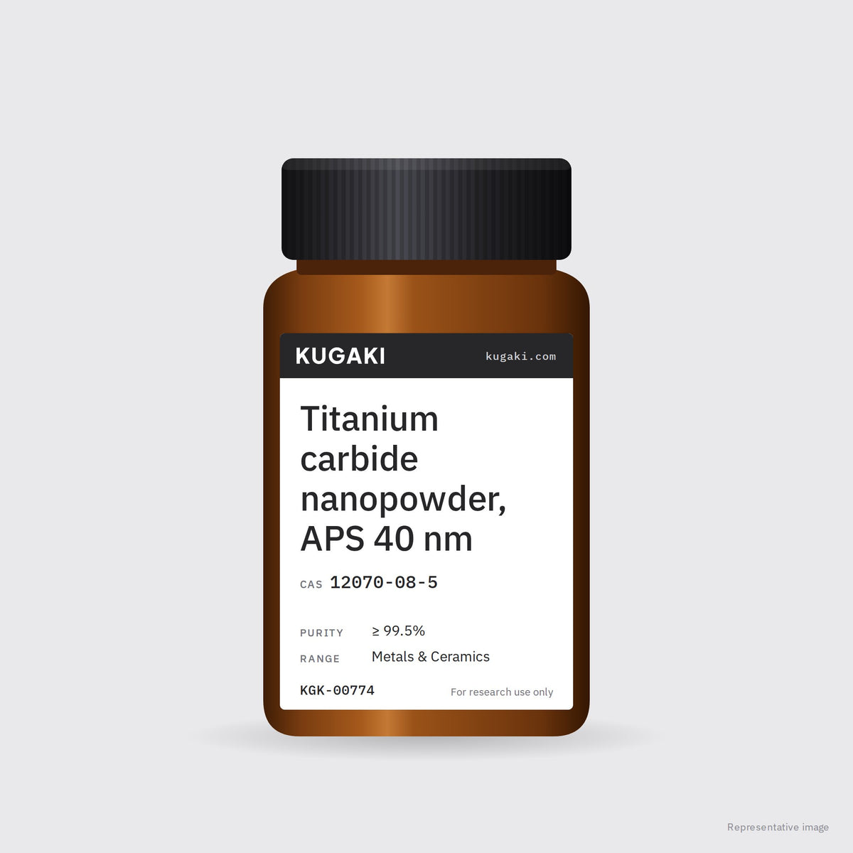 Titanium carbide nanopowder, APS 40 nm (CAS 12070-08-5) – KUGAKI representative pack image