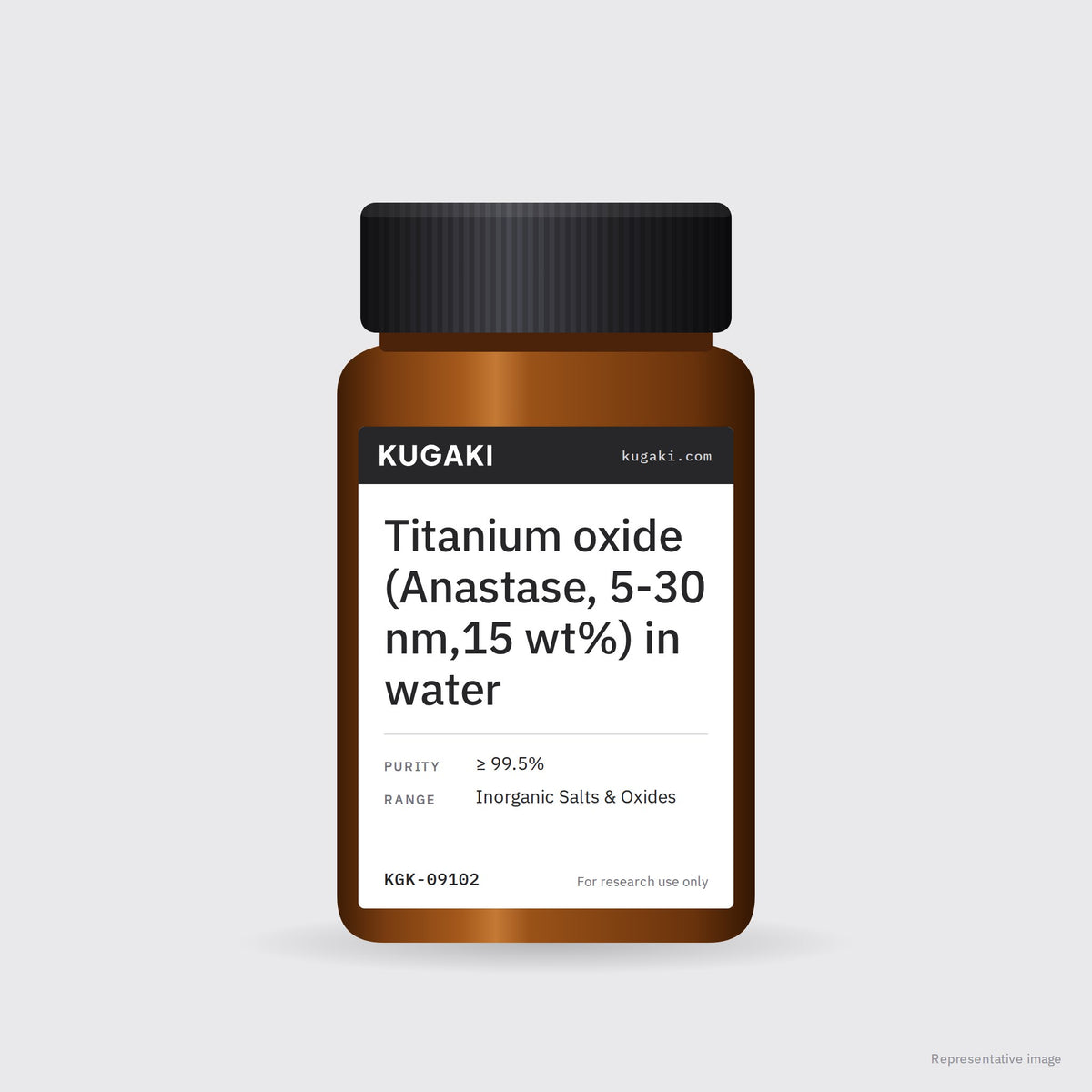 Titanium oxide (Anastase, 5-30 nm,15 wt%) in water – KUGAKI representative pack image