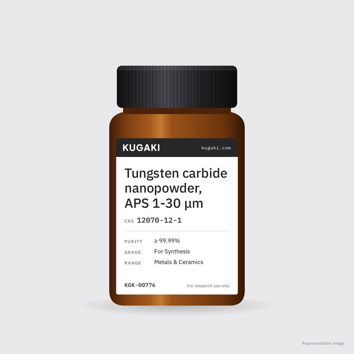 Tungsten carbide nanopowder, APS 1-30 μm (CAS 12070-12-1) – KUGAKI representative pack image