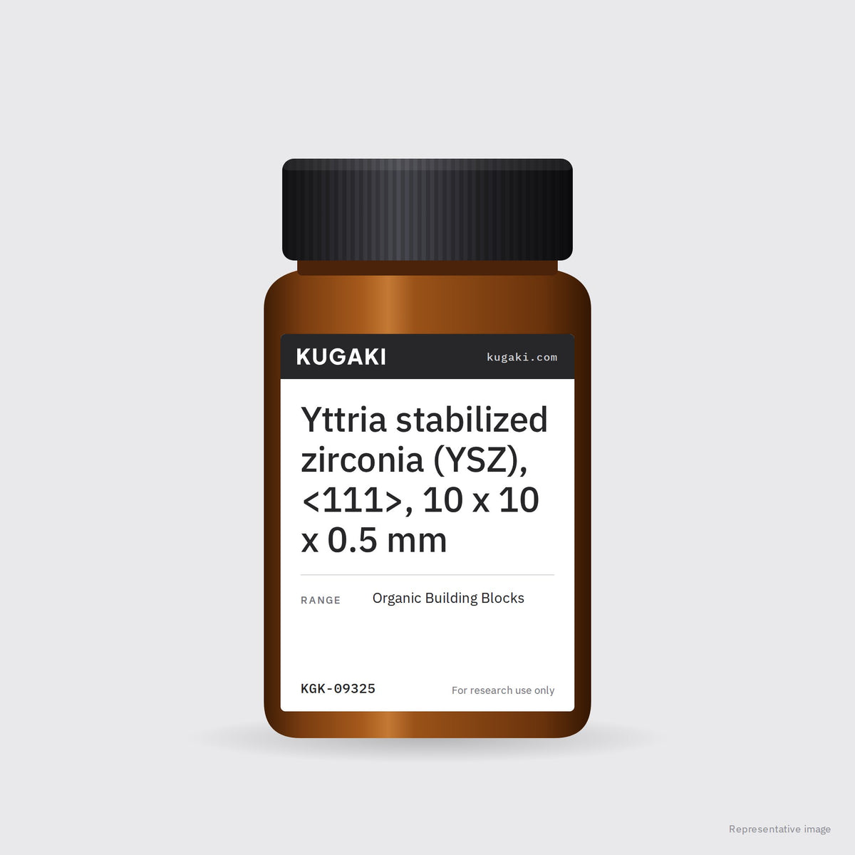 Yttria stabilized zirconia (YSZ), <111>, 10 x 10 x 0.5 mm – KUGAKI representative pack image